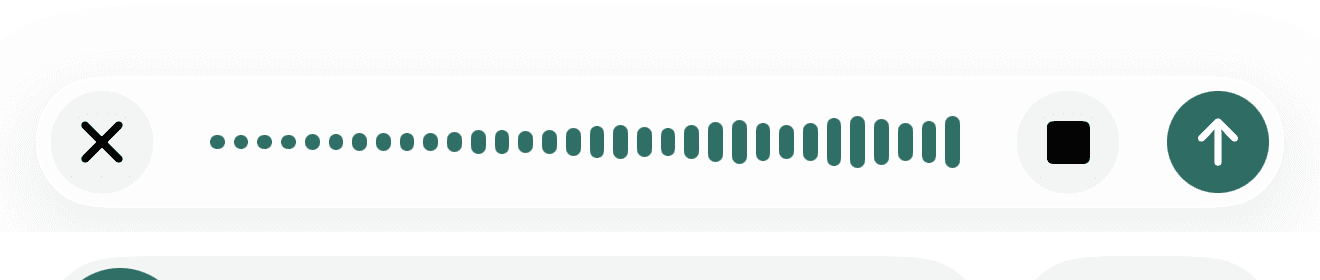 Detail of a voice recording with its waveform and controls